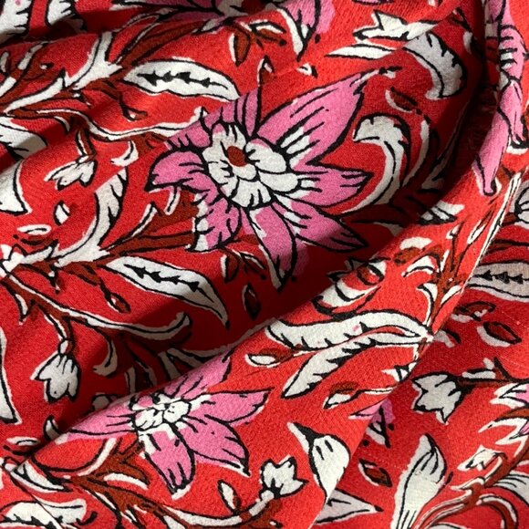 Loft Fluid Wide Leg Crop Pants Spring Bloom Pink Red XS Extra Small - Picture 4 of 5